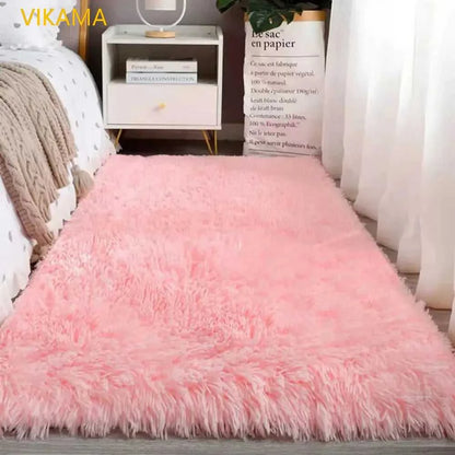 VIKAMA Simple Silk Wool Plush Carpet Bedroom Living Room Bed Blanket Solid Color High-Grade Soft Blanket Room Coffee Table Mat Éditions Traditions & Modernité Inc. 186643081;20260626;1782518268vdaCn