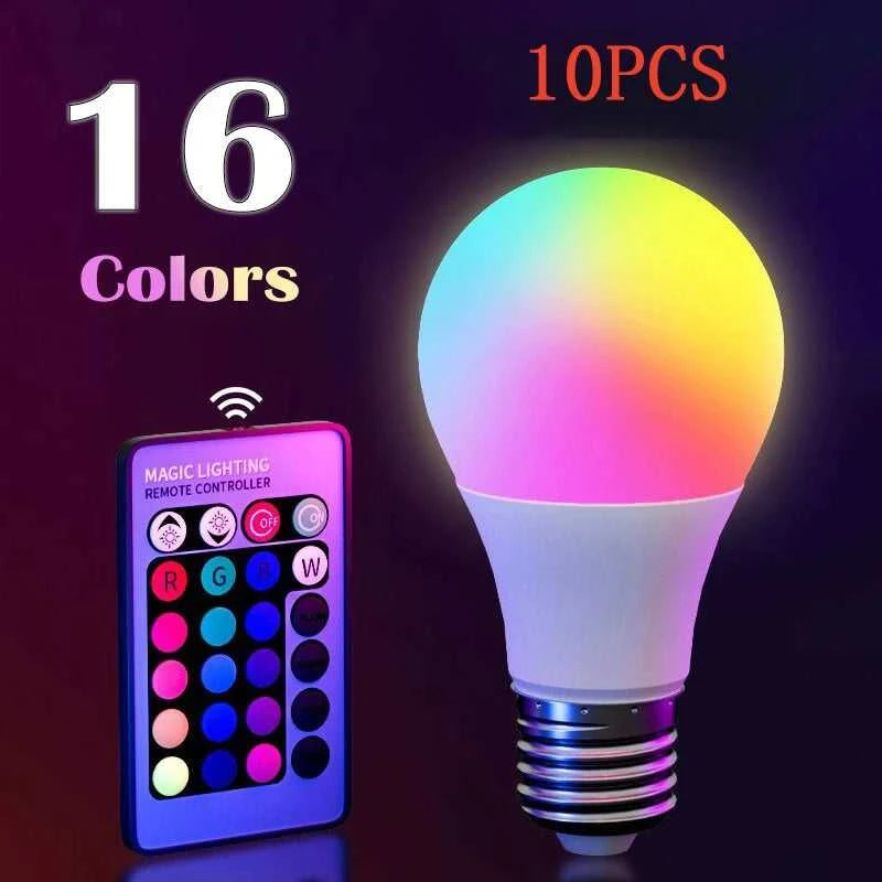 16 Colors RGB Bulb LED Multicolor Bulb E27 220V Household Lighting Dimmable 24 Key Remote Control Smart Lamp Atmosphere Light Éditions Traditions & Modernité Inc. 186083089;20260613;17813862151Bqxm