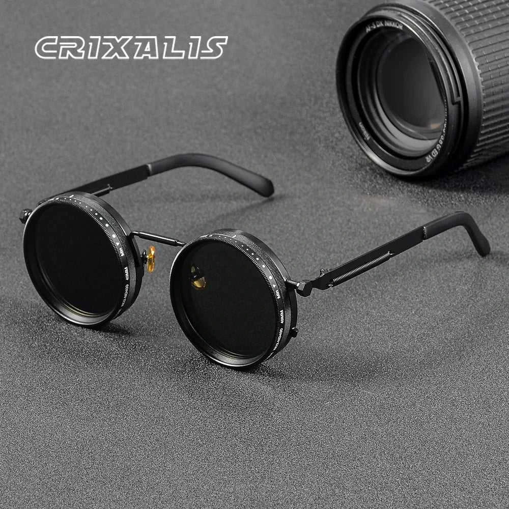 CRIXALIS Polarized Round Sunglasses ND9 Adjustable Dimming Men Women Retro Punk Men's Fishing Eyeglasses Outdoor Shades UV400 Éditions Traditions & Modernité Inc. 185981015;20260611;1781193749vKMgP