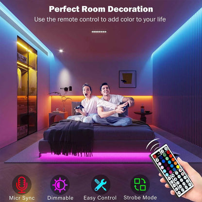 RGB Led Strip Lights 5m 10m 20m 30m Led Room Light with APP Control Flexible Ribbon Luces Led Tape for Room Bedroom Decoration Éditions Traditions & Modernité Inc. 185979931;20260611;17811934904g9K2
