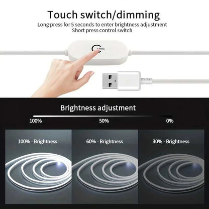 LED Strip Neon Light USB DC 5V Dimmable Touch Sensor Switch Flexible Silicone Neon Sign Tape Waterproof For Outdoor Room Decor Éditions Traditions & Modernité Inc. 185982762;20260611;17811939621tekW