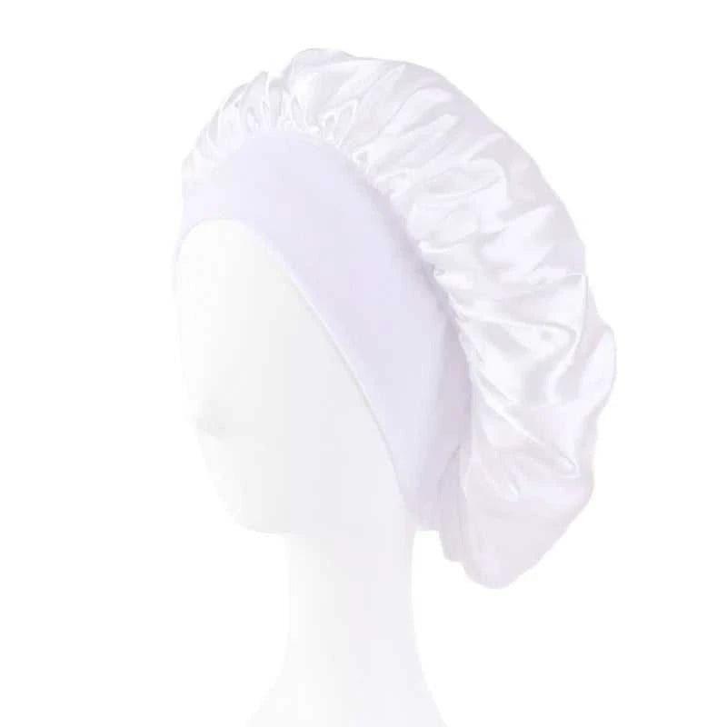 Women's Satin Solid Bonnets Wide-brimmed Night Sleeping Bathing Hat Unisex Head Wrap Elastic Band Cap Hair Care Bonnet Éditions Traditions & Modernité Inc. 185982499;20260611;1781193899An1Ce
