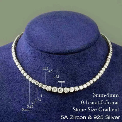 Moissanite Diamond Tennis Necklace with Certificate 3-5mm Size Gradient Diamond Riviera Necklace S925 Silver Choker for Women Éditions Traditions & Modernité Inc. 186643194;20260626;1782518397PPBVW