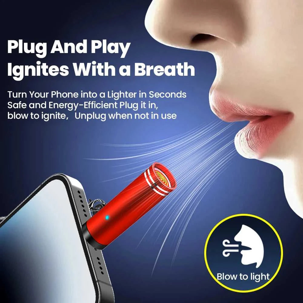 Mini Type C Mobile Phone Cigarette Lighter Air Blowing Cigarette Lighter Outdoor Safety USB C Lighter Adapter For iPhone 17 Pro Éditions Traditions & Modernité Inc. 186084343;20260613;1781386430uWIlR
