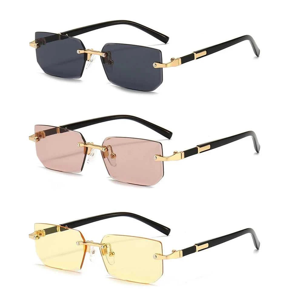 Rectangle Rimless Sunglasses for Men and Women Summer Style Éditions Traditions & Modernité Inc. 71:193;73:496