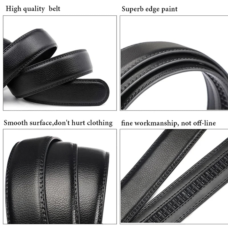 Automatic Buckle Leather Belt [[product_type]] Éditions Traditions & Modernité Inc. 14:29#Black;200000858:201447589