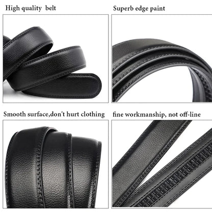 Automatic Buckle Leather Belt [[product_type]] Éditions Traditions & Modernité Inc. 14:29#Black;200000858:201447589