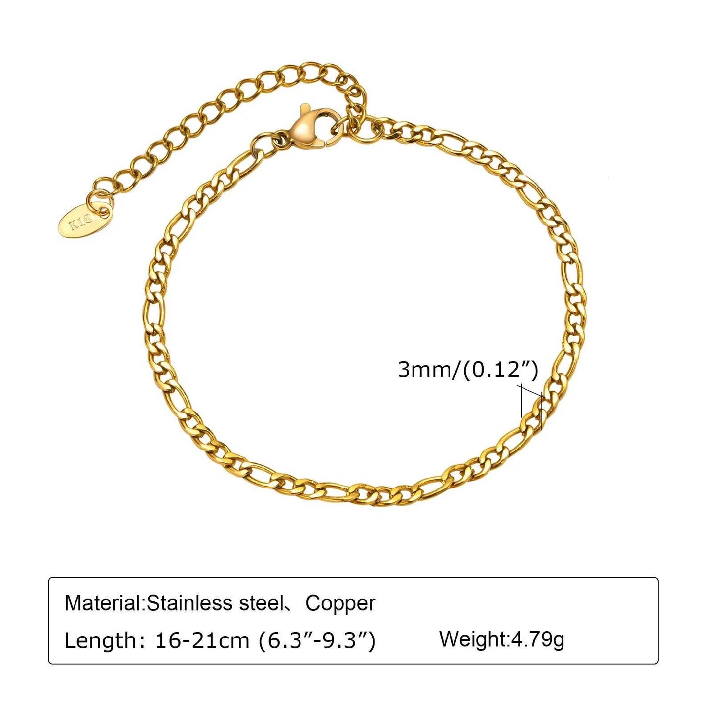 Waterproof Stainless Steel Chain Bracelets For Women , Gold Plated Fashion Stackable Link Bracelet Gifts Éditions Traditions & Modernité Inc. 186728019;20260628;1782690788FoP8H