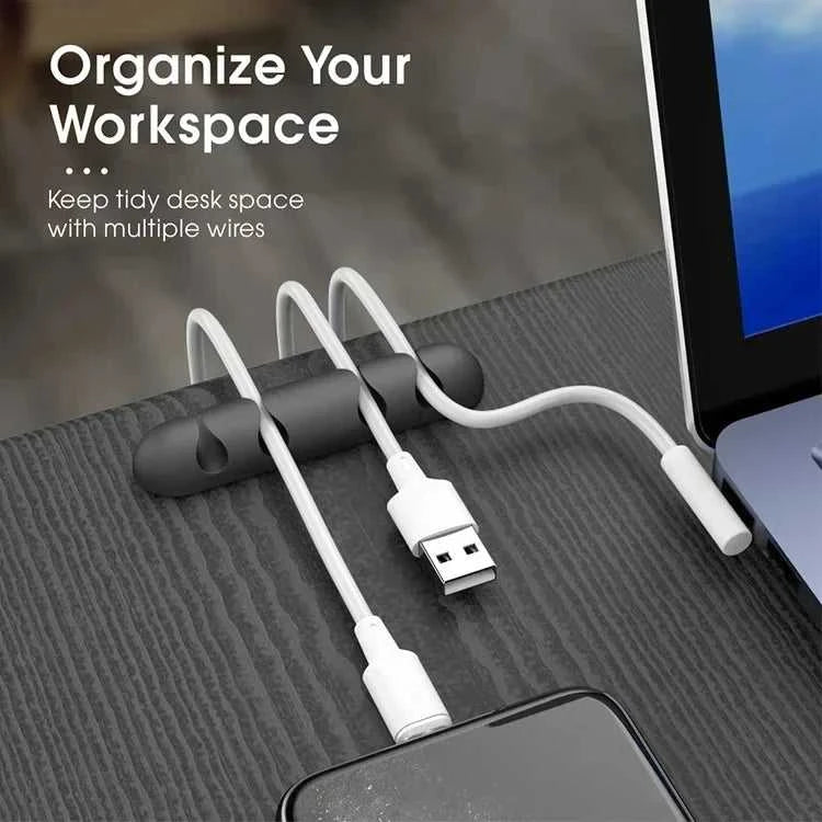 VIKEFON Cable Cord Wire Organizer Silicone USB Cable Winder Management Clips Self Adhesive for Mouse Keyboard Headset For iPhone Éditions Traditions & Modernité Inc. 185982368;20260611;1781193878w01FU