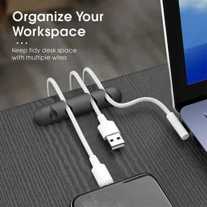VIKEFON Cable Cord Wire Organizer Silicone USB Cable Winder Management Clips Self Adhesive for Mouse Keyboard Headset For iPhone Éditions Traditions & Modernité Inc. 185982368;20260611;1781193878w01FU