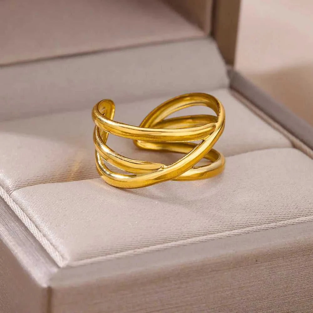 316L Stainless Steel Rings for Women Gold Color Never Fade Luxury Classic rings wedding couple rings Jewelry Free Shipping Éditions Traditions & Modernité Inc. 186727648;20260628;17826904053M55t