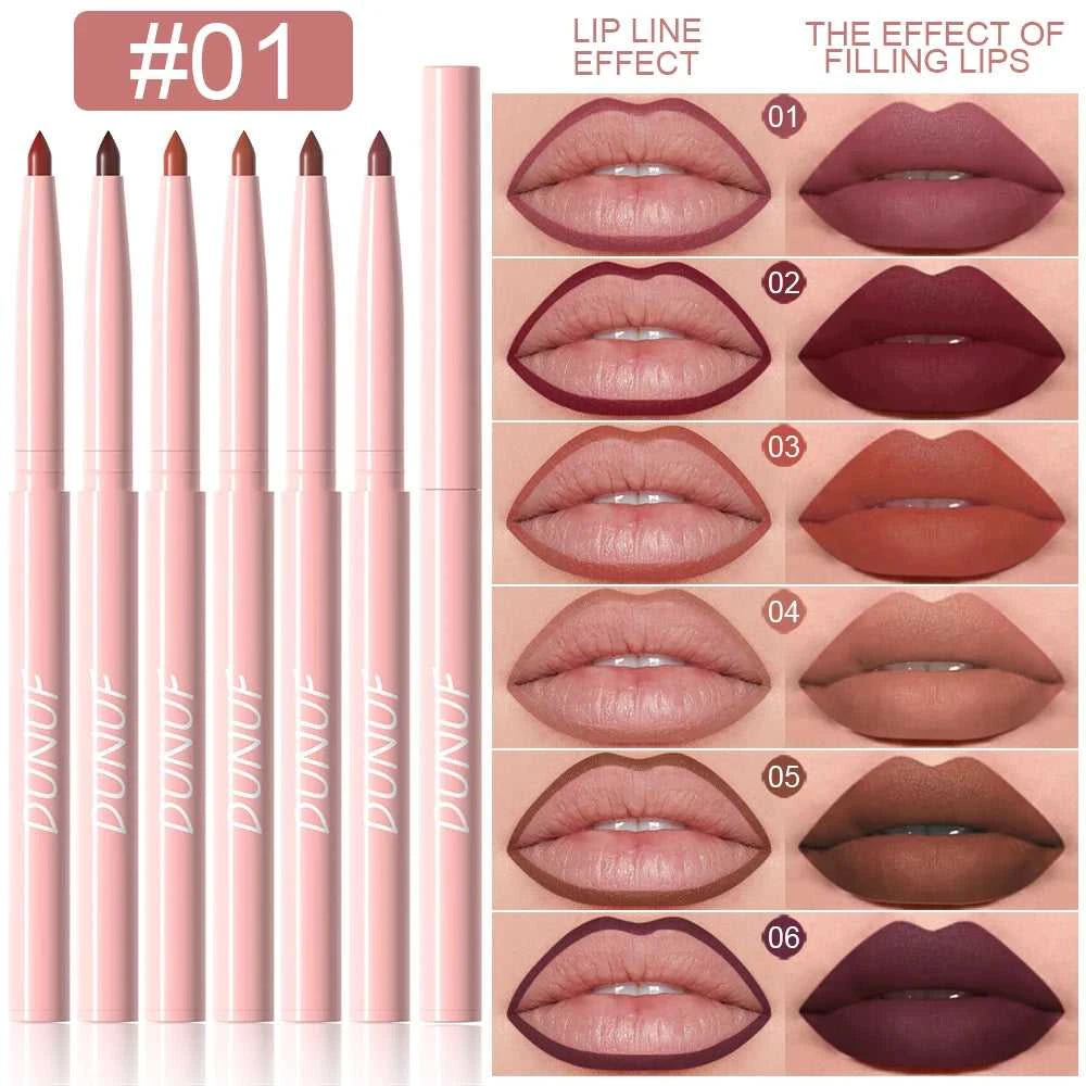 6pcs Lip Liner Pen Set Long-Lasting, Waterproof Sweatproof, Easy Coloring Non-fading Color Rendering Lip Gloss Set Beauty Makeup Éditions Traditions & Modernité Inc. 200001176:200004889#01