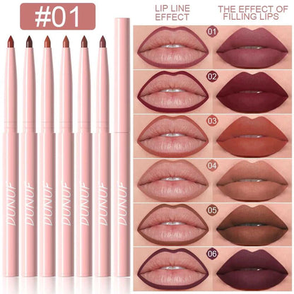 6pcs Lip Liner Pen Set Long-Lasting, Waterproof Sweatproof, Easy Coloring Non-fading Color Rendering Lip Gloss Set Beauty Makeup Éditions Traditions & Modernité Inc. 200001176:200004889#01