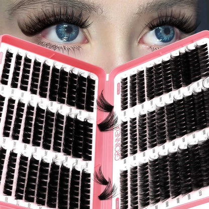 GROINNEYA Lashes Cluster DIY Lash Extension Mixed Tray Clusters Eyelashes Fluffy Volume Individual Lashes Cat Eye Lash Extension Éditions Traditions & Modernité Inc. 186225755;20260617;1781706031DJs8g