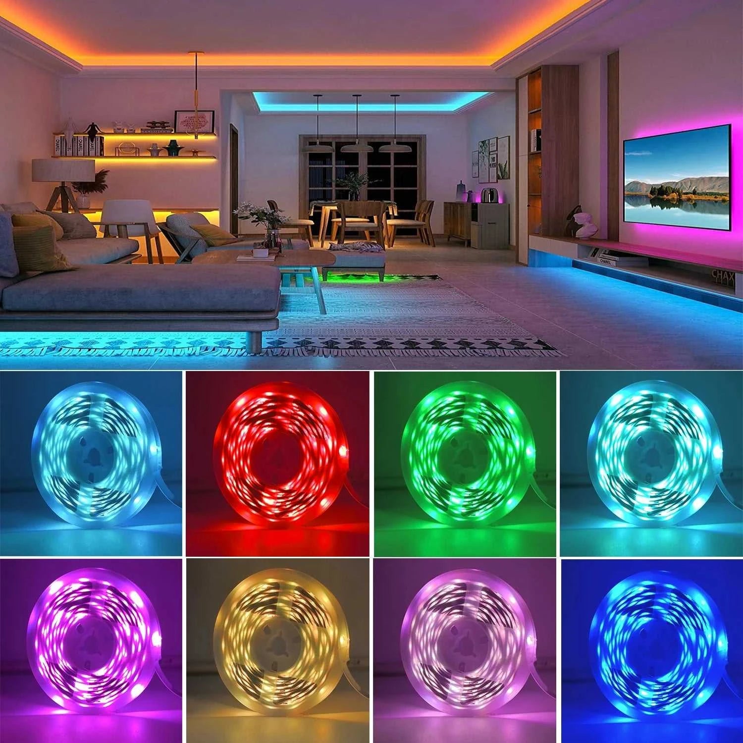 RGB Led Strip Lights 5m 10m 20m 30m Led Room Light with APP Control Flexible Ribbon Luces Led Tape for Room Bedroom Decoration Éditions Traditions & Modernité Inc. 185979931;20260611;17811934904g9K2