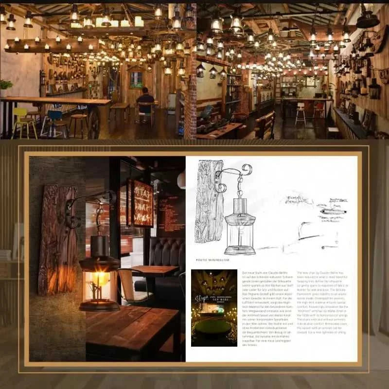 Rustic Wood and Iron Wall Sconce for Warm Lighting