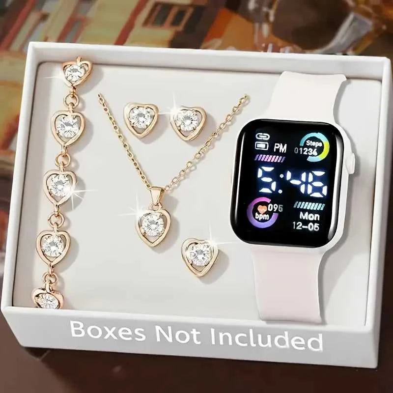 6-piece set of fashion electronic watch necklace earrings ring set for teenagers boys and girls, the best choice for frien Éditions Traditions & Modernité Inc. 186727646;20260628;17826903834xF01