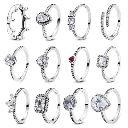 Original 925 Sterling Silver Ring Love Heart Pave CZ Crystal Stackable Rings For Women Wedding Engagement Birthday Gift Jewelry Éditions Traditions & Modernité Inc. 186727150;20260628;1782690174gCmc6