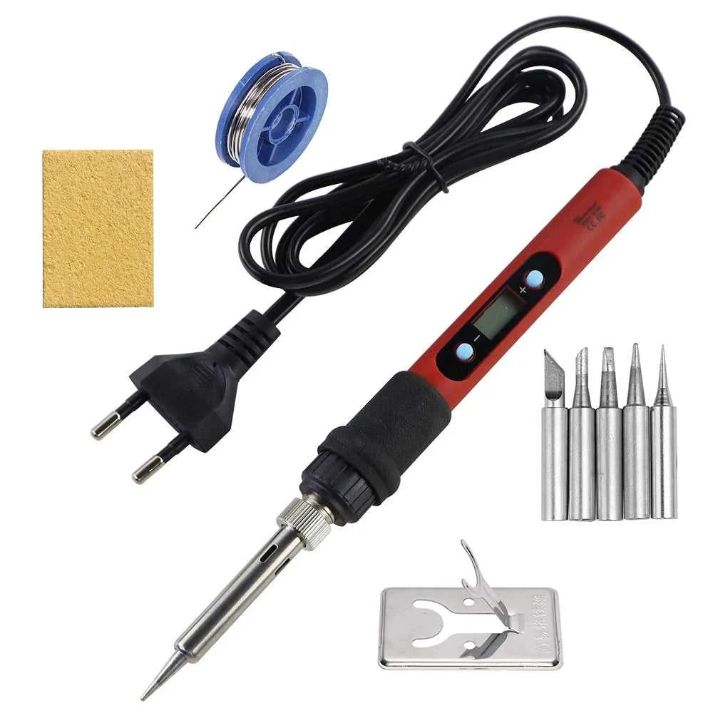 60W 80W Electric Soldering Iron LCD Digital Display Adjustable Temperature Welding Repair Tools 220V / 110V Solder Wire Tips Éditions Traditions & Modernité Inc. 185980930;20260611;1781193732cnfby