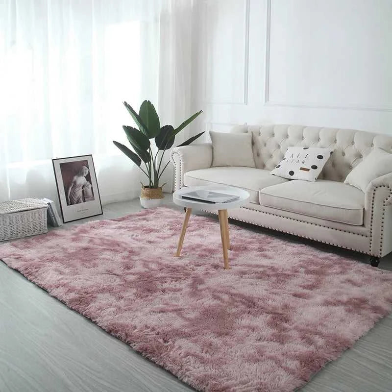 VIKAMA Tie-Dye Plush Carpet Living Room Decoration Soft Fluffy Home Mat Children's Room Baby Crawling Non-Slip Blanket Éditions Traditions & Modernité Inc. 186083195;20260613;1781386245LjUFR