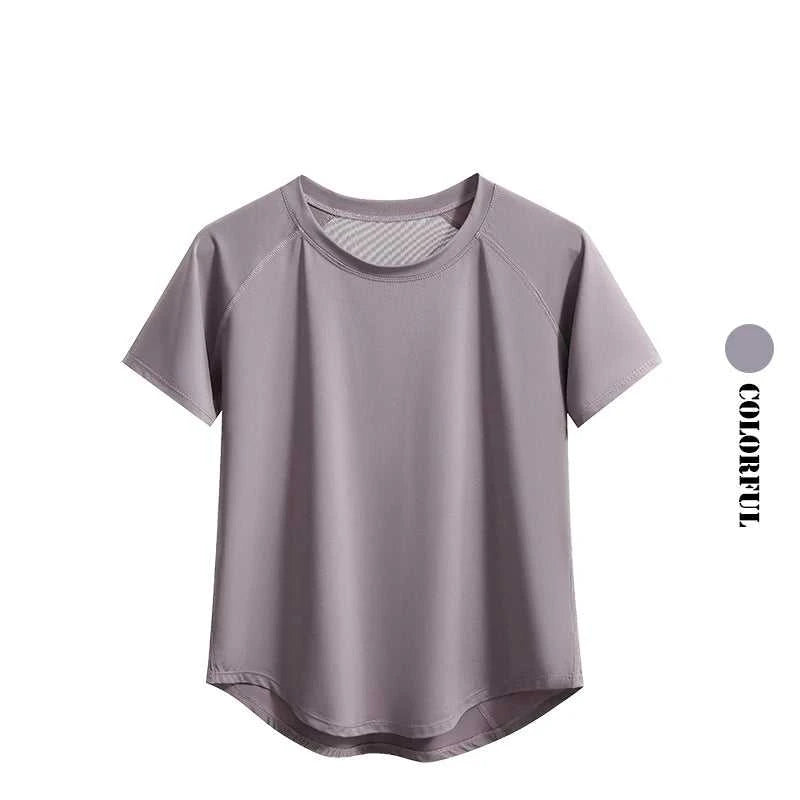 DRUR Yoga Tops Sportswear Woman Gym Shirts Breathable Quick Dry Short Sleeve Workout T Shirt Jogger Running T Shirt Yogawear New Éditions Traditions & Modernité Inc. 186642898;20260626;1782518066h8DUI
