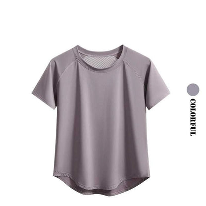 DRUR Yoga Tops Sportswear Woman Gym Shirts Breathable Quick Dry Short Sleeve Workout T Shirt Jogger Running T Shirt Yogawear New Éditions Traditions & Modernité Inc. 186642898;20260626;1782518066h8DUI