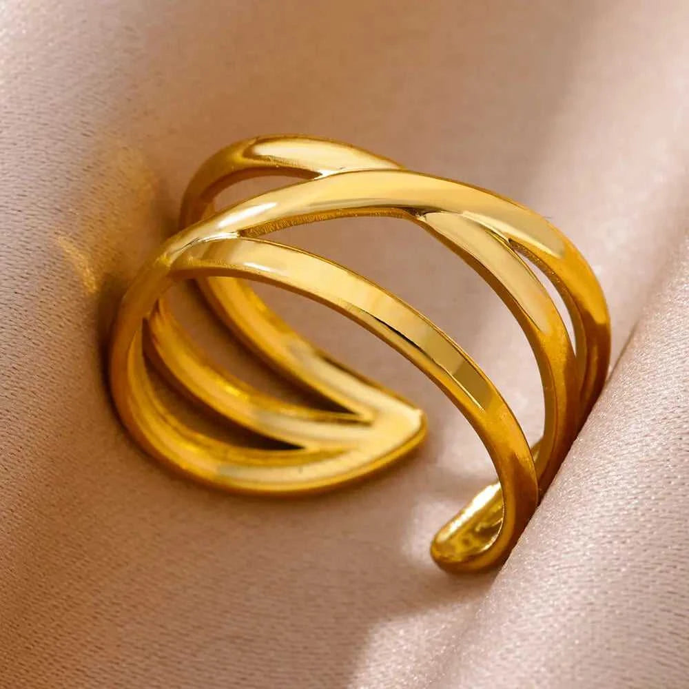 316L Stainless Steel Rings for Women Gold Color Never Fade Luxury Classic rings wedding couple rings Jewelry Free Shipping Éditions Traditions & Modernité Inc. 186727648;20260628;17826904053M55t