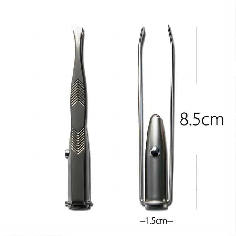 1PC Portable Stainless Steel Eyebrow Tweezer with Smart LED Light - Makeup Removal Tool Éditions Traditions & Modernité Inc. 186728096;20260629;1782691284uhTnM