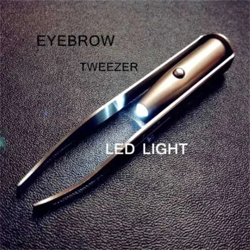 1PC Portable Stainless Steel Eyebrow Tweezer with Smart LED Light - Makeup Removal Tool Éditions Traditions & Modernité Inc. 186728096;20260629;1782691284uhTnM