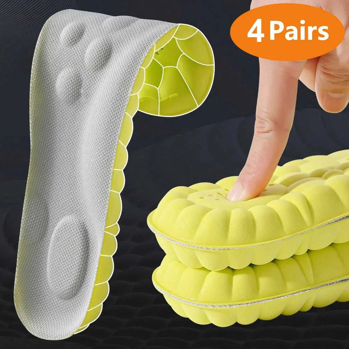 1/2/4pairs Latex Sport Insoles Soft High Elasticity Shoe Pads Orthotic Breathable Shock Absorption Cushion Arch Support Insole Éditions Traditions & Modernité Inc. 185981381;20260611;1781193823F9J4Z