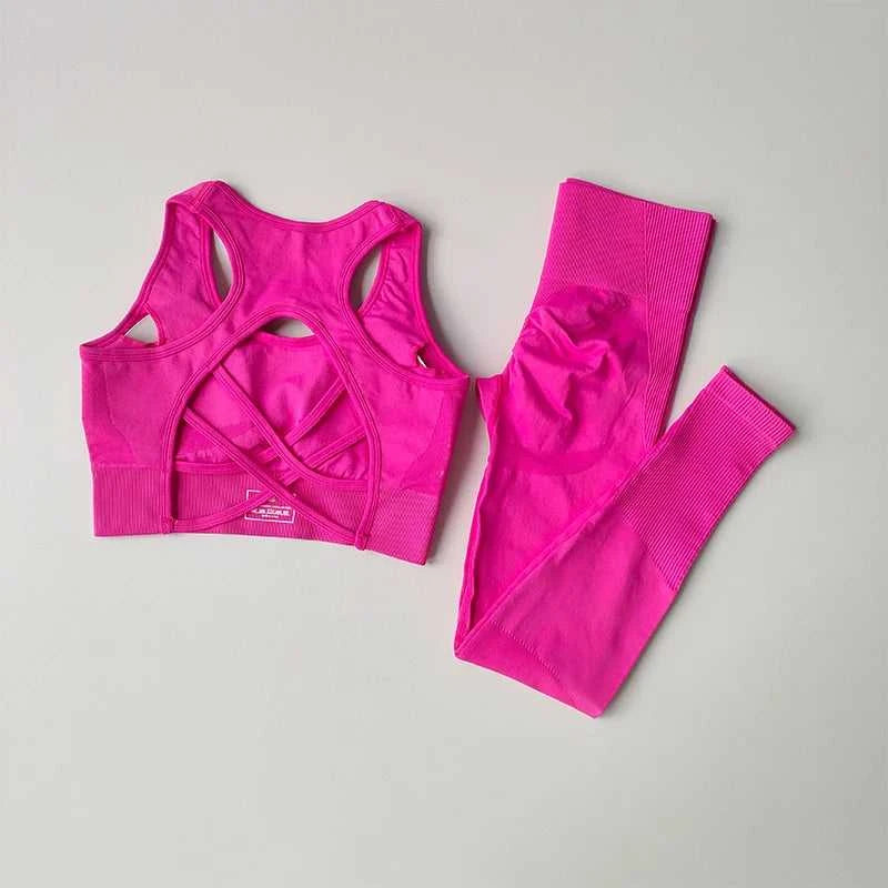 2PCS Sports Bra Women's Set Professional Fitness Tank Top Bra Shockproof Running Leggings Yoga Suit Beautiful Back Bra Clothing Éditions Traditions & Modernité Inc. 186643014;20260626;1782518195GTQUg