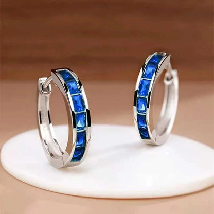 Huitan Classic Design Women Hoop Earrings Full with Princess Square CZ Simple and Elegant Female Accessories Versatile Jewelry Éditions Traditions & Modernité Inc. 186728028;20260628;1782690798ErevY