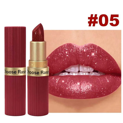Pearlescent Pink Glitter Velvet Lipstick Metallic Waterproof Long Lasting Matte Shimmer Diamond Lipstick Women Makeup Cosmetic Éditions Traditions & Modernité Inc. 185980885;20260611;1781193716Khru3