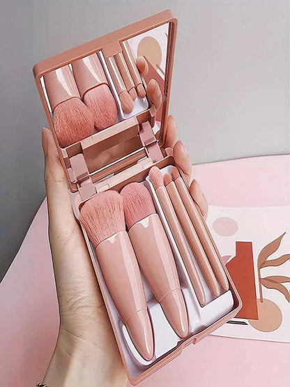5Pcs Portable Makeup Brush Set With Mirror - Foldable Travel Kit ，Mini Makeup Brush Set Travel Makeup Brush Set Éditions Traditions & Modernité Inc. 185979891;20260611;1781193454rKqfW