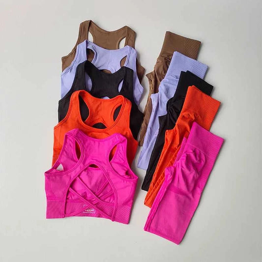 2PCS Sports Bra Women's Set Professional Fitness Tank Top Bra Shockproof Running Leggings Yoga Suit Beautiful Back Bra Clothing Éditions Traditions & Modernité Inc. 186643014;20260626;1782518195GTQUg