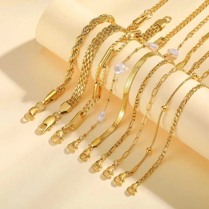 Waterproof Stainless Steel Chain Bracelets For Women , Gold Plated Fashion Stackable Link Bracelet Gifts Éditions Traditions & Modernité Inc. 186728019;20260628;1782690788FoP8H