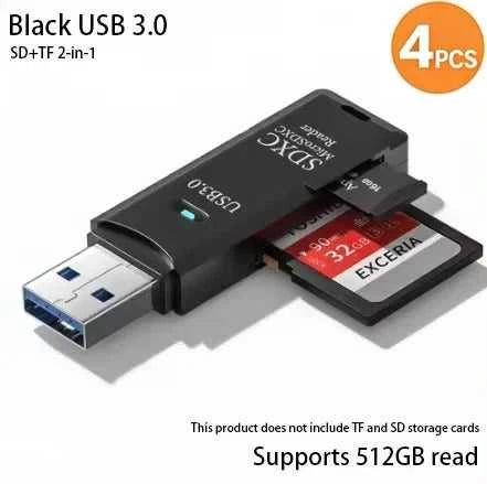 2-in-1 Multi Functional USB 3.0 Card ReaderMiniSD TFMemoryCardReaderUSBFlashDrive CardreaderAdapter For PCLaptops Accessories Éditions Traditions & Modernité Inc. 185980795;20260611;1781193688p9dYG