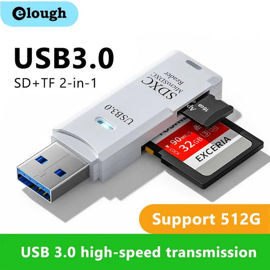 2 in 1 USB 3.0 Card Reader Micro TF sd card Reader usb adapter High Speed Cardreader TF Memory card For PC Laptop Accessories Éditions Traditions & Modernité Inc. 186083297;20260613;1781386282ovUjK