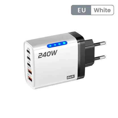 240W GaN 5 in 1 Fast Charging Phone Charger USB C Charger Power Adapter Type C EU/US Plug Wall Charger For iPhone Samsung Xiaomi Éditions Traditions & Modernité Inc. 185980705;20260611;1781193668S8OPR