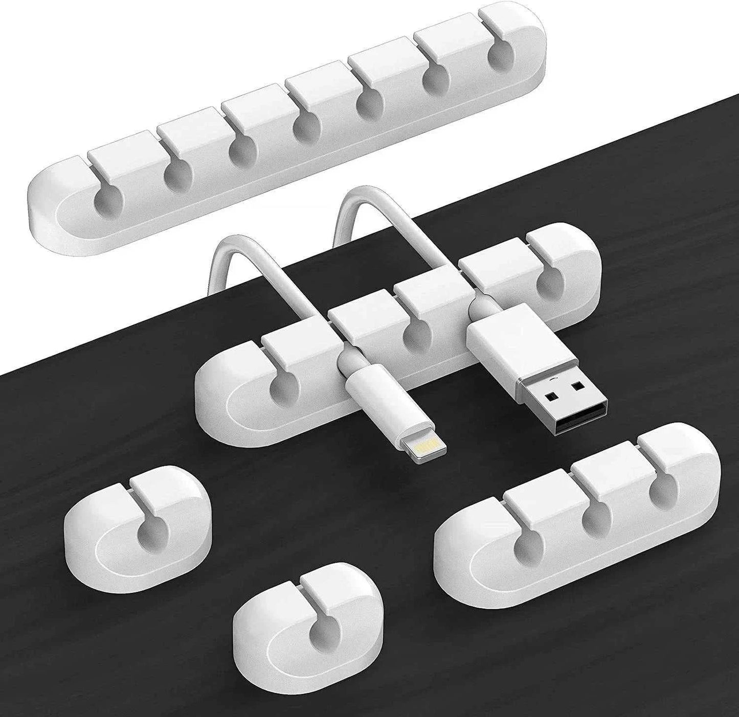 VIKEFON Cable Cord Wire Organizer Silicone USB Cable Winder Management Clips Self Adhesive for Mouse Keyboard Headset For iPhone Éditions Traditions & Modernité Inc. 185982368;20260611;1781193878w01FU