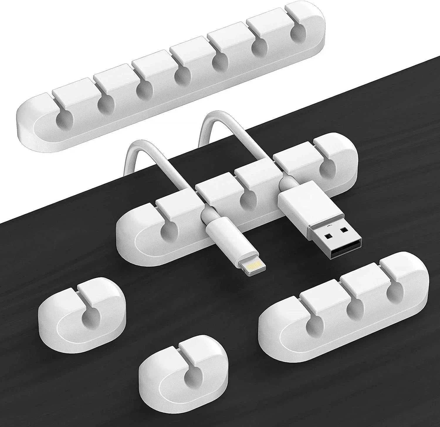 VIKEFON Cable Cord Wire Organizer Silicone USB Cable Winder Management Clips Self Adhesive for Mouse Keyboard Headset For iPhone Éditions Traditions & Modernité Inc. 185982368;20260611;1781193878w01FU