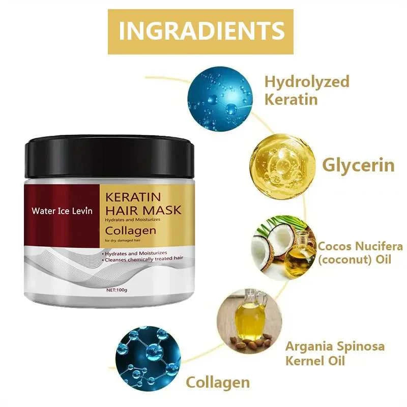 Collagen Keratin Hair Mask Dual Oil Control Moisturizer Conditioner Soft Smooth Frizz Damaged Repair Revitalize Hair Care Éditions Traditions & Modernité Inc. 185981058;20260611;1781193764Ovx7e