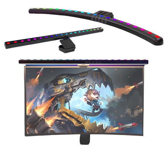 Eye-Care 60cm Curved Monitor Screen Light LED Desk Lamp RGB Backlight USB Night Light Dimmable Table Lamp For Reading Gamming Éditions Traditions & Modernité Inc. 184322600;2026054;1777904363yf1fo